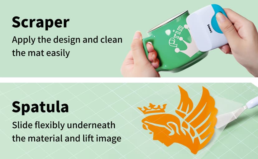 Sooez Weeding Tools for Vinyl, 6PCS Basic Tools Set for Cricut, Precision Craft Vinyl Tool Kit, Scoring Stylus/Weeder/, Scraper/Spatula/Tweezers/Scissors for Vinyl,Paper & Iron-on Projects,Mint Green