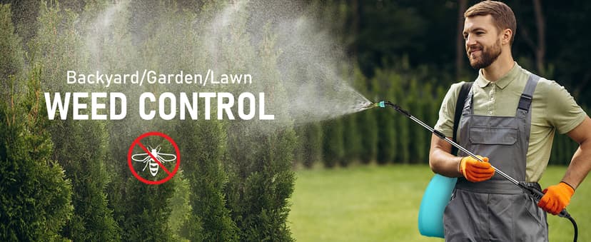 Battery Powered Garden Sprayer 2 Gallon, Electric Backpack Sprayer, Weed Yard Lawn Sprayer with 5 Mist Nozzles & Retractable Wand & Adjustable Strap for Lawn, Garden, Yard