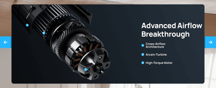 Dreo Tower Fan for Bedroom, 25ft/s Velocity 28dB Quiet Floor Fan, 90° Oscillating Fans for Indoors with 4 Speeds, 4 Modes, 8H Timer, Bladeless Standing Fan, Black, Nomad One (DR-HTF007)