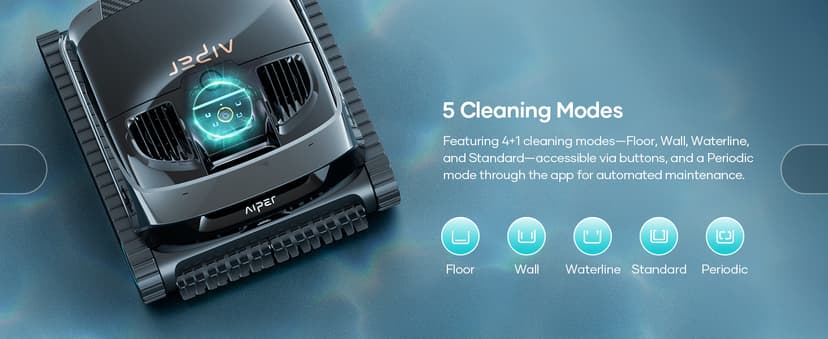 (Upgrade) AIPER Scuba X1 Cordless Robotic Pool Cleaner, 6600 GPH High-Power Suction with Dual-Jet, Multi-Layer Filtration System, Horizontal Waterline Scrubbing, Ideal for Inground Pools
