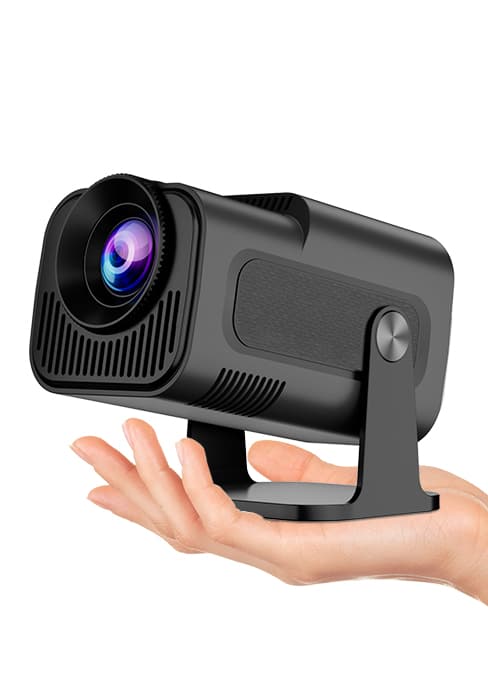Smart HY300 Projector With Built-in Apps, Wifi Bluetooth 4K 1080P, Auto Keystone, Short Throw and 180 Adjustable, Mini Portable Outdoor Movie (White)