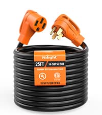 Nilight 50 Amp 50FT Generator Extension Cord 250V Heavy Duty 6/3+8/1 Gauge Pure Copper STW Wire ETL Listed 4 Prong 14-50P SS2-50R&CS6364 50F/50M Cable Suit for RV Home Use