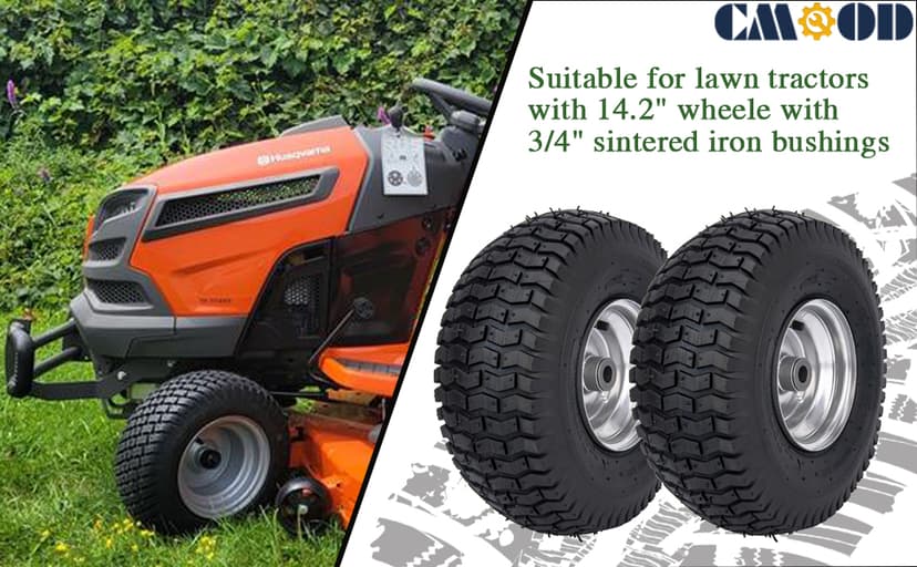 15x6.00-6 Lawn Mower Tire and Wheel Front Tire Compatible with John Deere Craftsman Husqvarna Riding Mowers Lawn Tractors