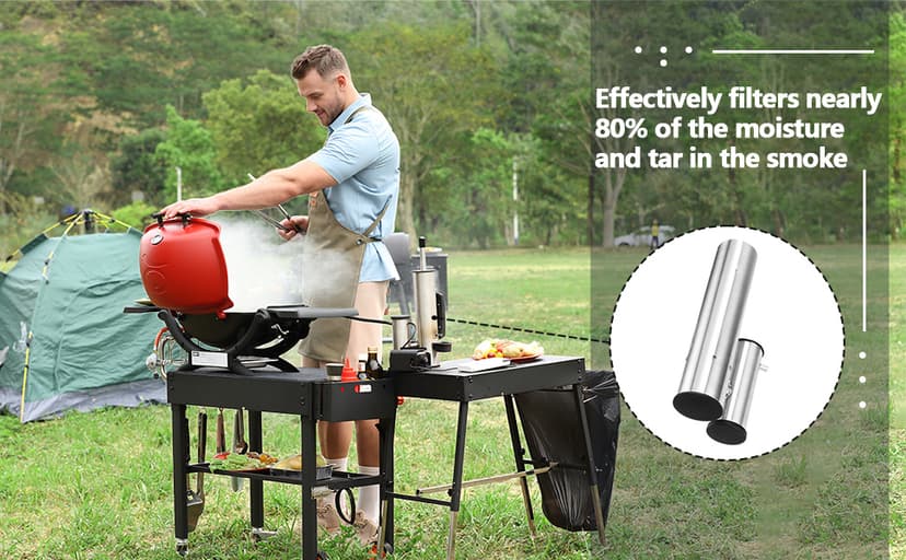 Cold Smoke Generator, Tube for Pellet Smoker Upgrade, Generator for Gas Grilling, Portable Cordless Electric Smoker, Hot or Cold Smoking, Pellet Smoker: Box for Any Grill