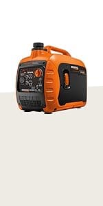 Generac 2,500-Watt Gas Powered Portable Inverter Generator - Compact and Lightweight Design - Produces Clean, Stable Power - COsense Technology - Perfect for Home use - Orange/Black