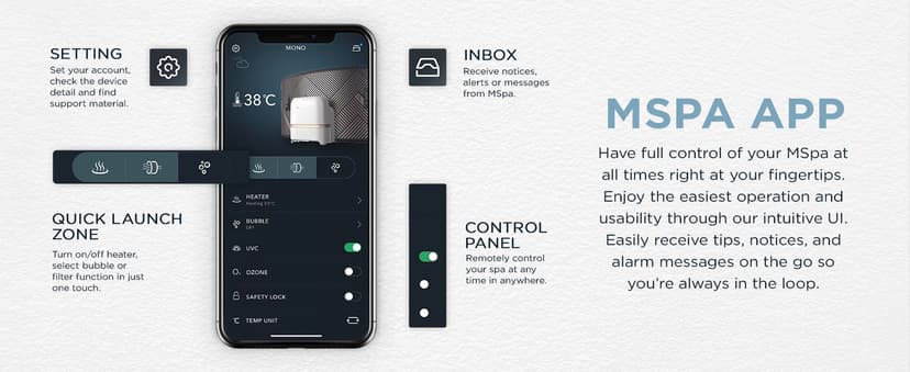 M Spa Round Inflatable Bubble Massage Spa, 4 to 6 Person Outdoor Hot Tub, Duet