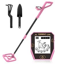 OMMO Metal Detector, Rechargeable Built-in Battery Kids Metal Detector with Funny LCD Display, Adjustable Metal Detectors for Kids with Waterproof Search Coil USB Cable for Detecting Treasure