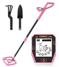 OMMO Metal Detector, Adjustable 27.5”-37.8” Metal Detector for Kids with Intuitive LCD Display, Lightweight Kids Metal Detectors with 6” Search Coil for Exploration Hiking