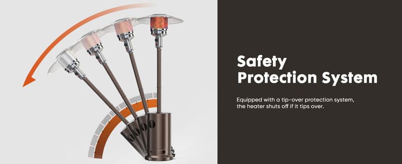 48,000 BTU Propane Heater Outdoor Patio Heaters with Wheels, Patio Heater Deck Porch for Outdoor Use Camping Backyard Commercial,Double-Layer Stainless Steel Burner, 87" H