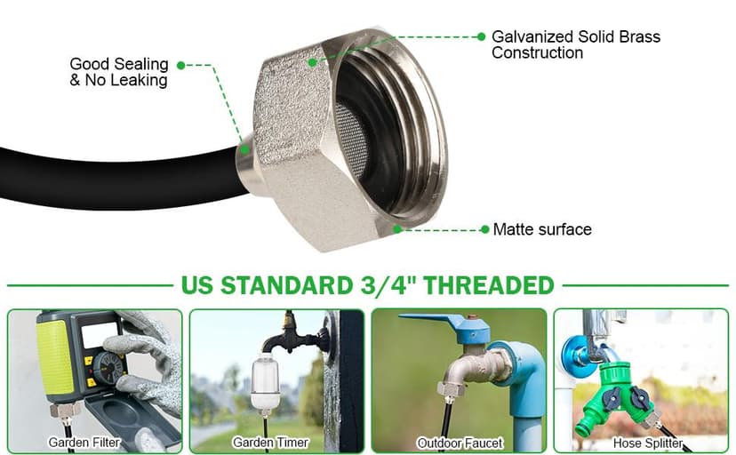 SUNHE YHK Fan Misting Kit, Outdoor Misters Cooling System with 19.36FT Hose + 5 Brass Nozzles + Brass Adapter(3/4") for Cooling Patio Garden Greenhouse Breeze, Connect to Any Outdoor Fan