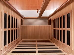 Outdoor Sauna 2 Person Infrared Sauna Far Infrared Saunas for Home 0-5 mg Low EMF Home Sauna Spa Mahogany Wood Sauna Room with Bluetooth Speakers, LED Reading Lamps, Chromotherapy Lights