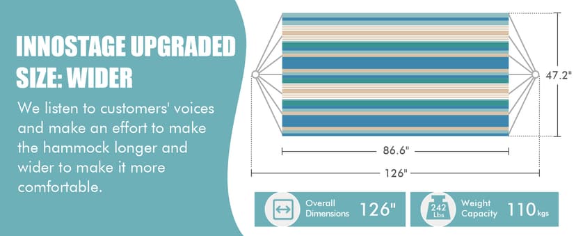 Brazilian Hammock with Tree Straps - Cotton Hammocks Portable Hammock with Carry Bag for Backyard, Porch, Outdoor and Indoor Use Yellow & Green