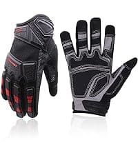 HANDLANDY Work Gloves for Men & Women, Utility Mechanic Working Gloves Touch Screen, Flexible Yard Work Gloves