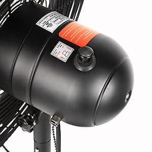BILT HARD 18" Oscillating High-Velocity Outdoor Pedestal Misting Fan, 3-Speed Patio Fans for Outside, Adjustable Height, 120° Oscillation, Waterproof, Industrial Fan for Outdoor- UL Listed Black