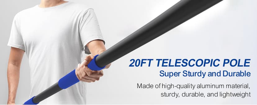 26FT Reach Pole Saws for Tree Trimming, Manual Pruning Pole Saw with 5-20FT Telescoping Extension Pole, Tree Pruner Tree Trimmer with 19" 3X Detachable Saw for Yard Garden Trees Palms Shrubs