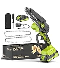 Mini Chainsaw Cordless, 6 Inch Electric Chainsaw Small Chainsaw Battery Powered, Yard Tools Garden Gifts for Men Dad Husband, Hand Saw for Branches Wood Cutting Pruning (Green)