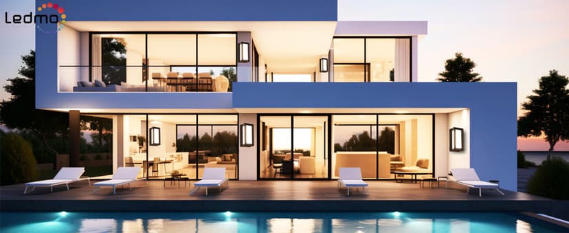 LEDMO Outdoor Wall Light 1800Lm Modern Outdoor Porch Light 3000K Bright Lighting Black Exterior Lighting Fixture Waterproof Christmas Fixture for House,Patio,Garage,Backyard,Hallway(2 Pack