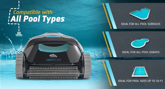 Dolphin (2025 Model) Liberty 200 Cordless Automatic Robotic Pool Vacuum Cleaner, Magnetic Charging, Wall Climbing Scrubber, Ideal for In-Ground Pools up to 33 FT in Length