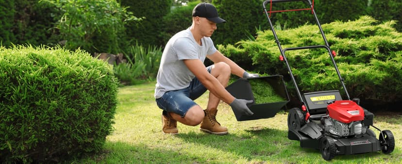 21" Steel Deck Self-Propelled Lawn Mower, 170cc OHV Engine with Forced Air-Cooling System, 3-in-1 Mulching, Rear Bag & Side Discharge, 6 Adjustable Cutting, Easy Assembly & Maintenance, AV8621S1