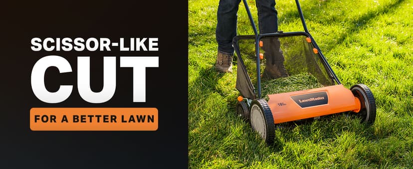 LawnMaster LMRM1801 Push Reel Lawn Mower 18-Inch 5-Blade