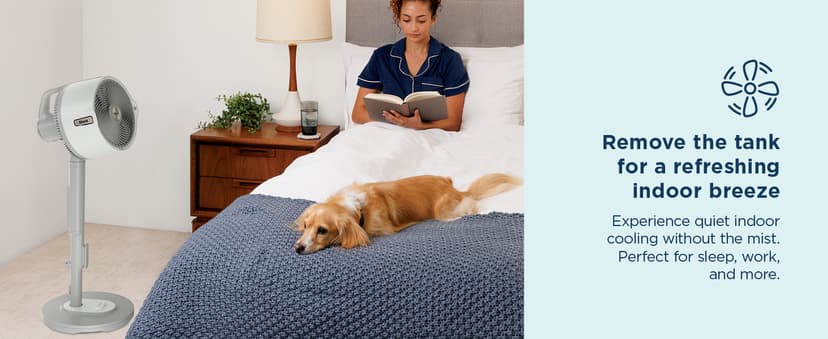 Shark FlexBreeze Pro Mist Fan — Indoor & Outdoor, Integrated Misting, Pedestal to Tabletop, Corded or Cordless, Up to 24-Hr Battery, Oscillating, White, FA302WH (2025 Release)