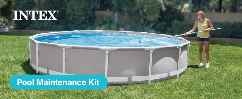 Intex 28002E Cleaning Maintenance Swimming Pool Kit with Vacuum, Surface Skimmer, and Telescoping Pole for Above Ground Pools (Pool Sold Separately)