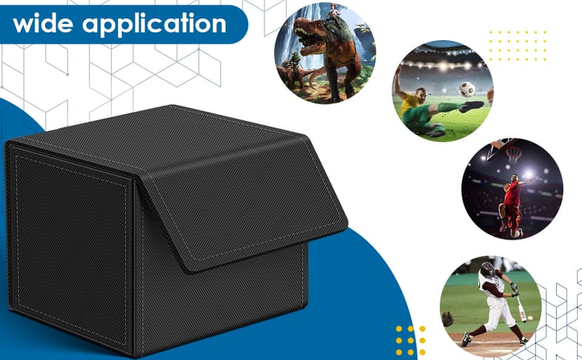 Homthy 4 Pack Card Box - Large Size, Fits 400+ Sleeved Cards, Compatible with Mtg Deck, Premium Leather Card Box for Trading Cards