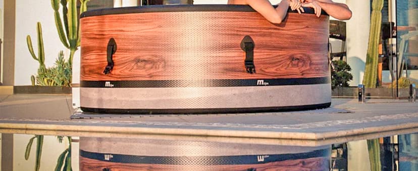 M Spa Round Inflatable Bubble Massage Spa, 4 to 6 Person Outdoor Hot Tub, Duet