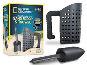 National Geographic Starter Metal Detector Kit for Kids - Kids Metal Detector with 7.4" Waterproof Coil & Trowel, Lightweight Gold Detector, Beach Detecting, Gift for Boys & Girls
