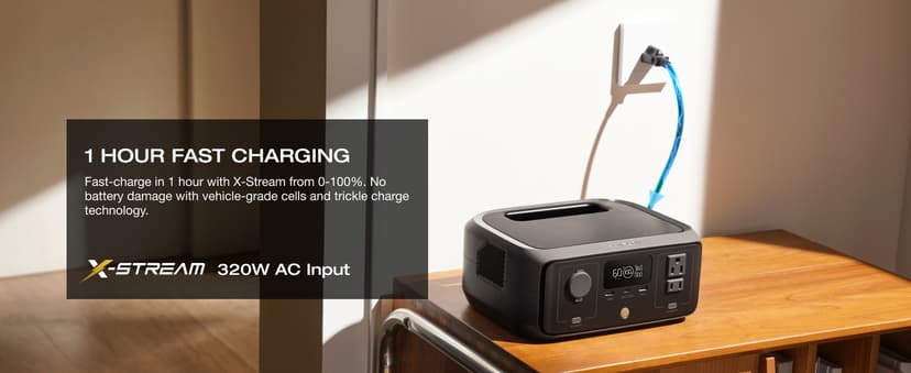 EF ECOFLOW Portable Power Station RIVER 3, 245Wh LiFePO4 Battery Power Station, 300W Up to 600W AC Output, <20 MS UPS & <30 dB, 1Hr Fast Charging Solar Generator for Outdoor/Camping/Home Use