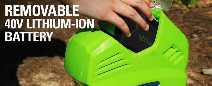 Greenworks 40V 10" Cordless Tiller / Cultivator, 4.0Ah Battery and Charger Included, Green