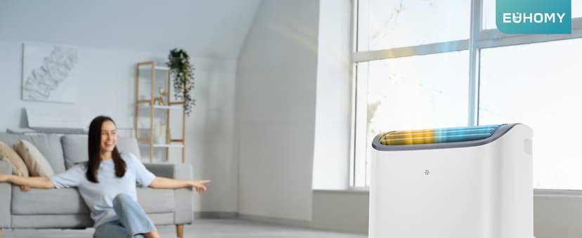 EUHOMY Portable Air Conditioners 12,000 Btu, 4 in 1 Portable Cooling AC with Heat, Dehumidifier, Fan Modes, Quiet Stand-up AC with 46dB Low Noise & Sleep Mode for Bedrooms, room up to 550 Sq.Ft