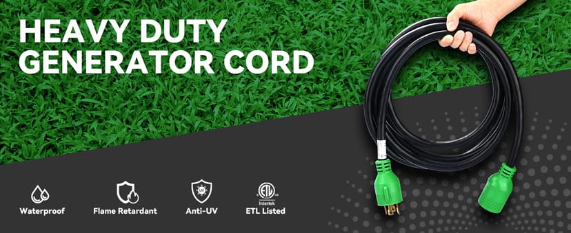 30 Amp Generator Cord 15FT and Power Inlet Box, Pre-Drilled 30 Amp Generator Inlet Box with Cord, NEMA L14-30P to L14-30R Generator Cord Waterproof Combo Kit, ETL Listed