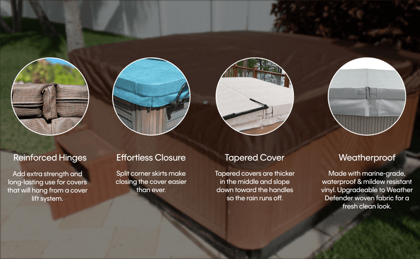 BeyondNice Custom-Made, Durable, Replacement Hot Tub & Spa Covers. 5 Year Warranty. Tapering Foam Thickness 4, 5 or 6in. Cover Sizes up to 94 inches