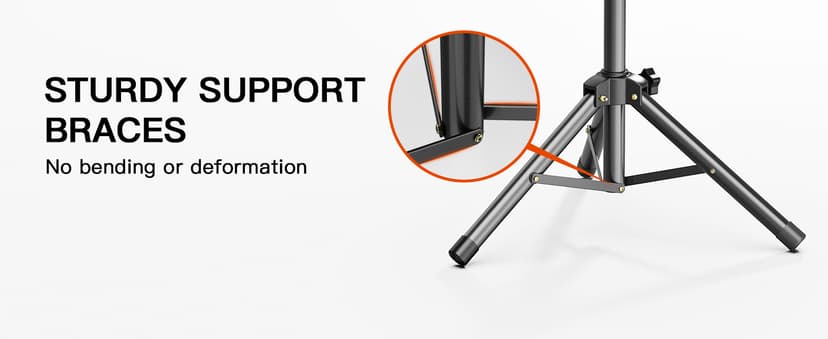 AMADA HOMEFURNISHING Foldable Projector Tripod, Multipurpose Laptop Stand with Removable Mouse Tray, Adjustable Height 25-63 Inch, Outdoor Movie Projector Stand, AMPS03
