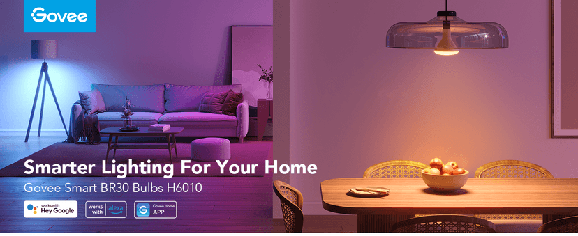 Govee Smart Light Bulbs, 1200 Lumens Dimmable BR30 Bulbs, RGBWW Color Changing Light Bulb, Flood Light Bulbs Work with Alexa, Google Assistant, WiFi & Bluetooth LED Bulbs, Music Sync, 2 Pack