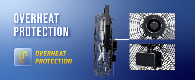 Tornado - 18 Inch High Velocity Industrial Wall Fan with TEAO Enclosure Motor - 4000 CFM - 3 Speed - 6.5 FT Cord - Industrial, Commercial, Residential Use - UL Safety Listed