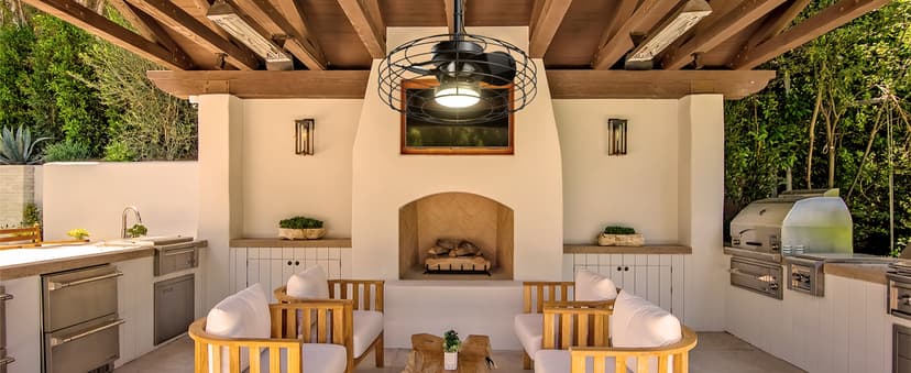 Outdoor Ceiling Fans with Light for Patios, 20'' Wet Rated Gazebo Fan Remote&APP Control, Dimmable Hanging Fan with Plug in Cord for Pergola, Black