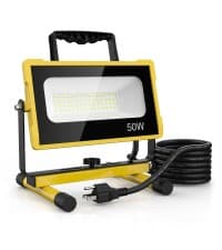 Olafus 2 Pack 100W LED Flood Light Outdoor, 9000lm LED Work Light with Plug, IP66 Waterproof Exterior Security Lights, 6500K Daylight White Outside Floodlights for Playground Yard Stadium Lawn