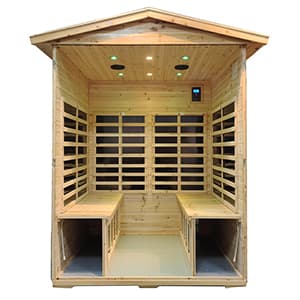 Saunas 904V Far Infrared Sauna, Outdoor Wooden Dry Sauna Low EMF (Hemlock Wood, 4-Person Size)