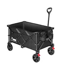 VIVOHOME Garden Cart Steel Heavy Duty 900 LBS Yard and Garden Wagon with 10 inch Tire and Handle Attach to ATV or Tractor Black