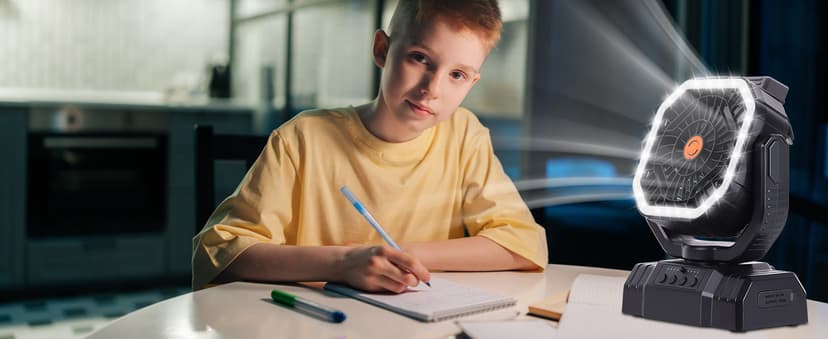 AVV 20000mAh High Speed Portable Camping Rechargeable Fan with Remote Control, Battery Powered with Auto Oscillating with Camping Essentials Accessories for Outdoor, Beach, Patio, Tent, Black