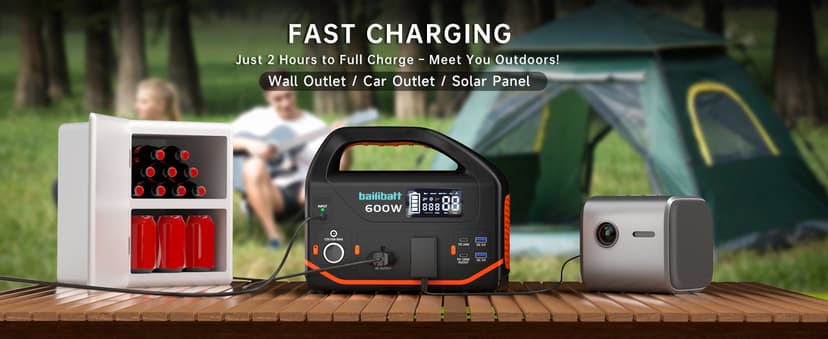 Portable Power Station 600W,293Wh Portable Generator for Home Use, Quiet Generator for Camping Travel Emergency CPAP Survival Backup Outdoor Apartment,100W PD & 110V Pure Sine Wave AC Outlet