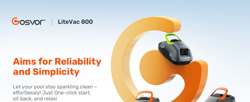 Cordless Robotic Pool Cleaner, Lasts 90 Min, Automatic Vacuum for Above-Ground Pools up to 860 Sq.ft, Portable, Self-Parking, Orange