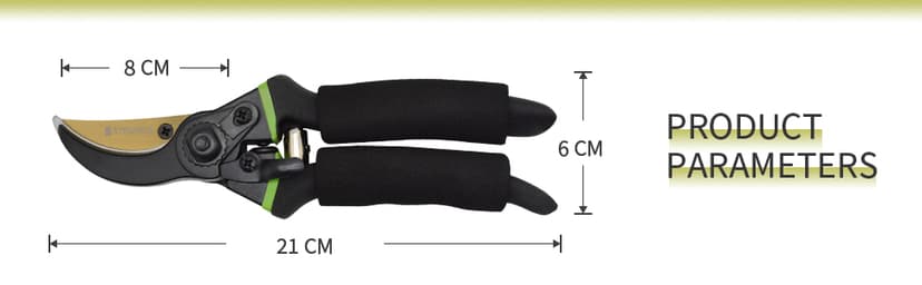 Secateurs, Premium Titanium Garden Pruning Shears, Gardening Scissors, Bypass, Ergonomic Shape, Garden Secateurs, Professional Hand Pruners, Hedge Shears