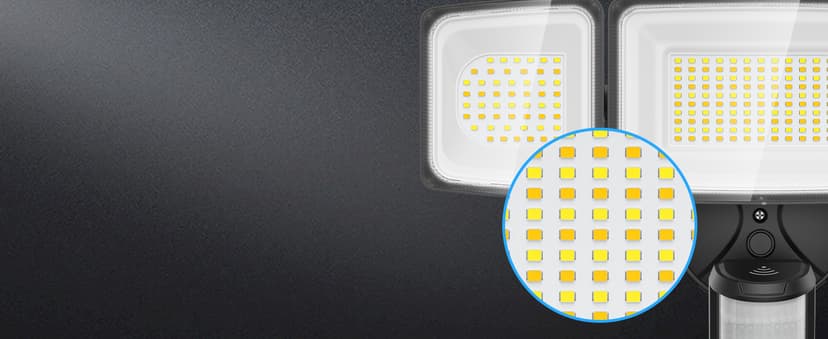 Onforu 100W Smart LED Security Lights Motion Sensor Outdoor 9000LM, 2500K-6500K, WiFi Alexa Flood Light APP Control, Motion Detector with Adjustable 3 Head, IP65 Wall Light for Yard (Black)