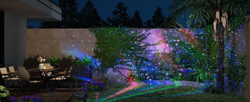 Govee Outdoor Projector Light, Laser and Aurora Star Projector Light for Indoor and Outdoor Decor, 16 RGB Patterns, RGBW Aurora, 51 Scene Modes, Works with Alexa, Google Assistant, Matter