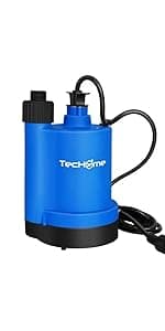 Garden Pump With Hose, 115V 1/10HP 330GPH Mini Electric Water Transfer Pump Waterbed Drain Pump, With Suction Hose Kit.