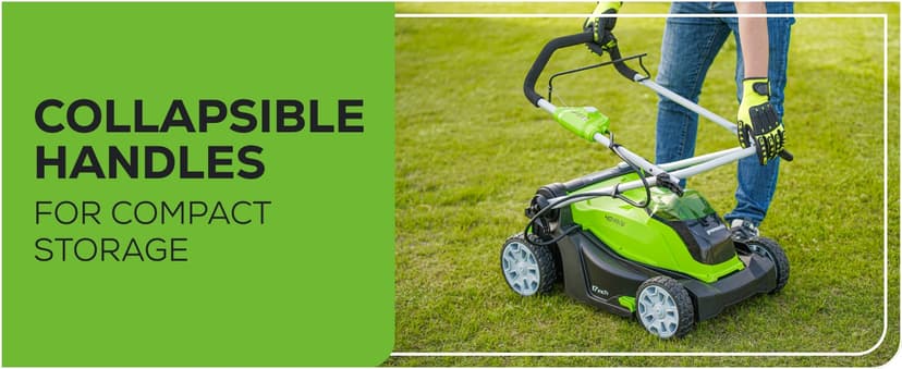 Greenworks 40V 17" Cordless (Push) Lawn Mower (75+ Compatible Tools), 4.0Ah Battery and Charger Included