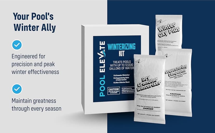 Winter Closing Kit - Winterizing for Above Ground & In-Ground Pools up to 12,000 Gallons: Protect Your at The end of Season with Our 3-in-one Maintenance
